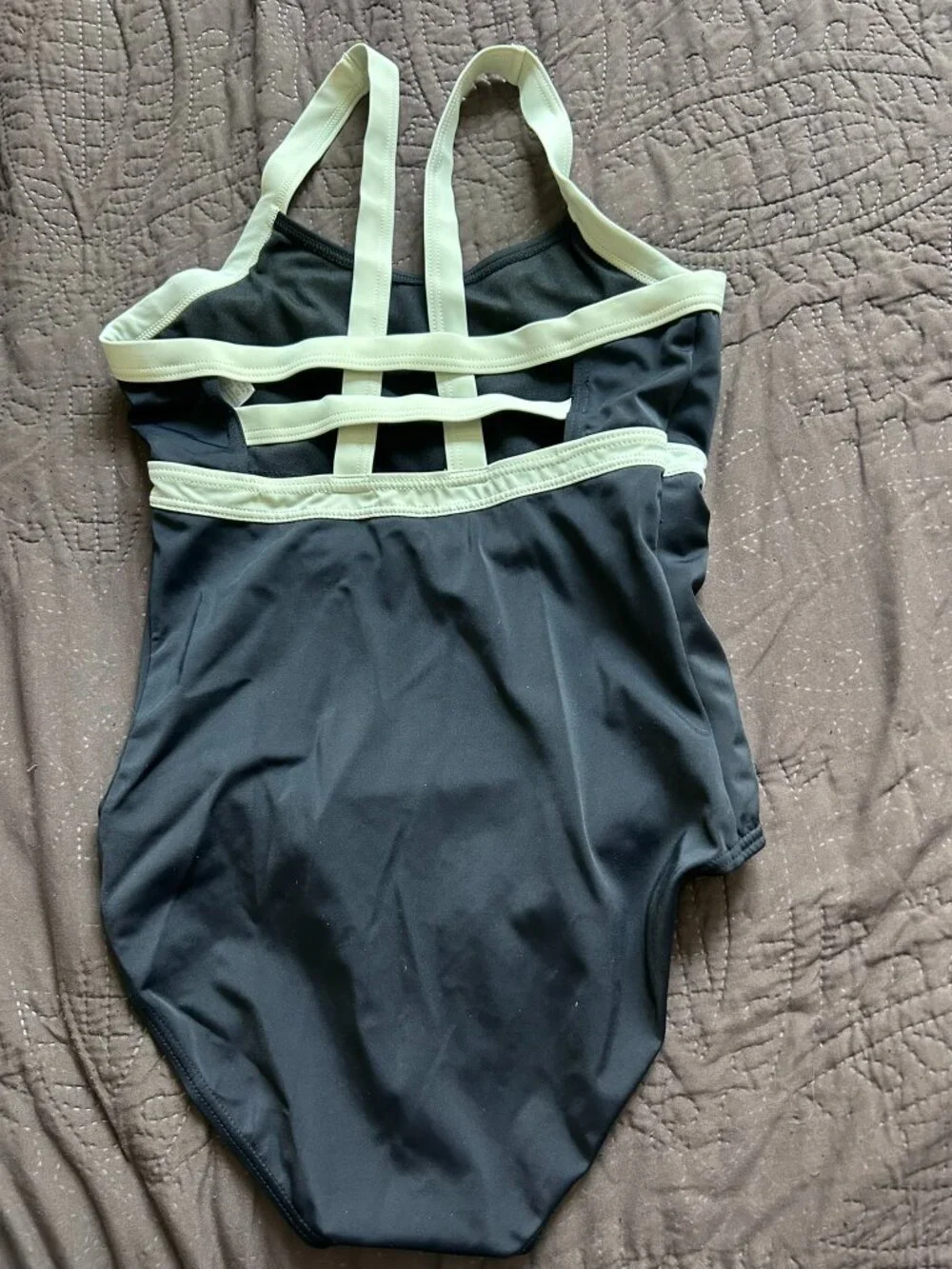 Black and mint leotard